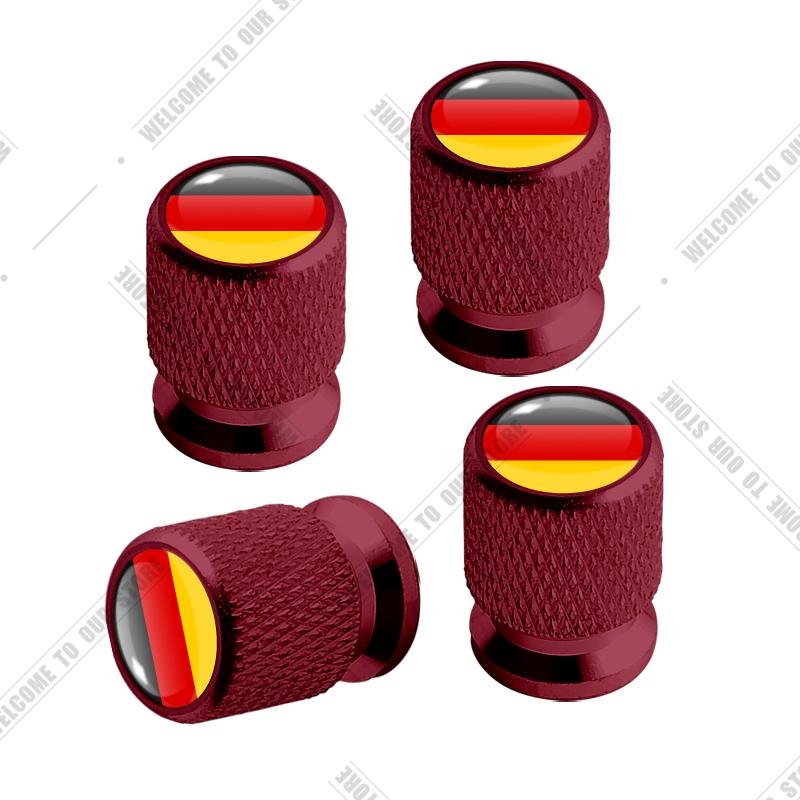 Cqdjvy1 Auto CNC Aluminium Duitsland Italië Frankrijk Driekleurige Vlag Embleem Voor Citroen Peugeot Fiat Kia 4 stuks Bandenventiel Luchtpoort Stuurpen Afdekdoppen