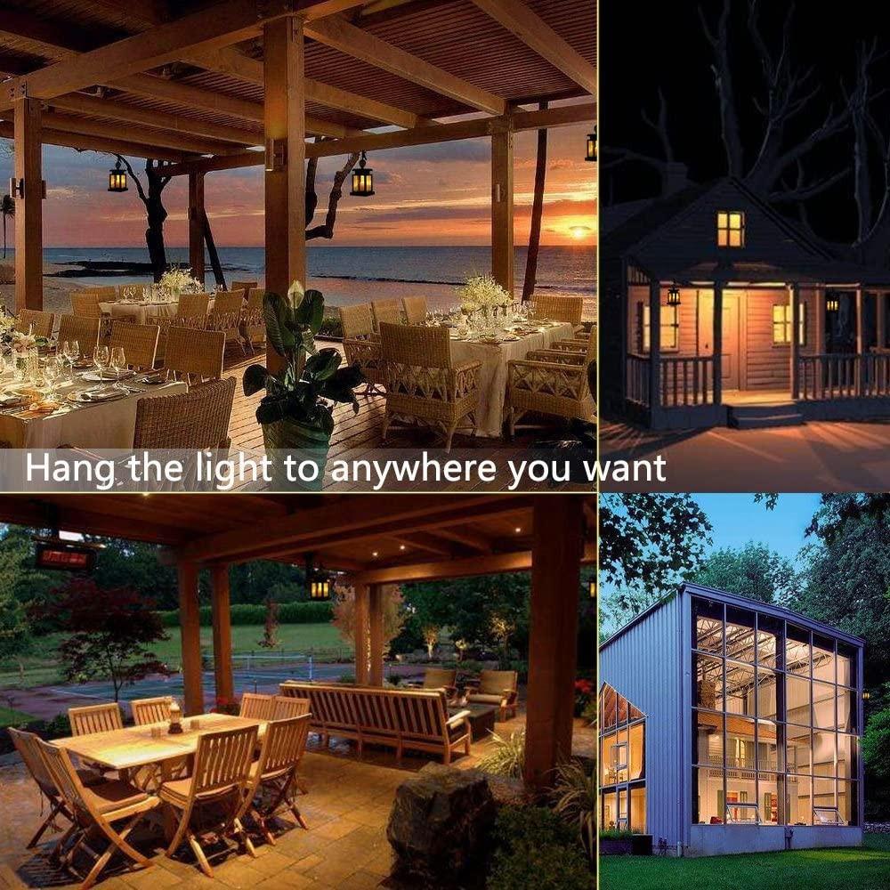 Solar Lantern Hanging Garden Light With LED String Lights Outdoor Candle Lantern Light Waterproof For Christmas Party Decoration