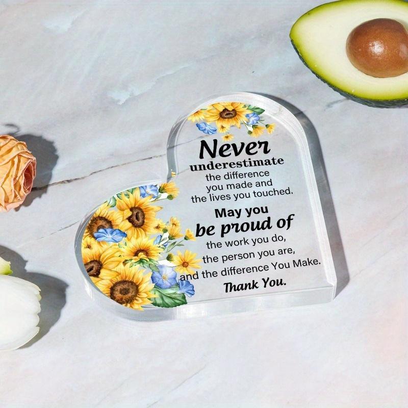 Acrylic Retirement Gift (Women): Coworker Keepsake (Inspirational Quote). Thank You/Going Away Colleague Gift.