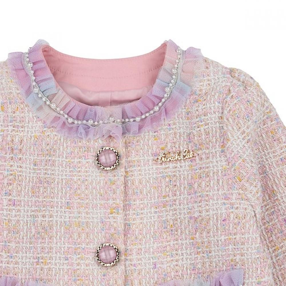 French Cat Pink Tweed Jacket Q54dck020p4