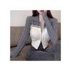 Spicy Girl Polo Collar Cropped Knit Cardigan Sweater - Women's Autumn Long Sleeve Slit Top