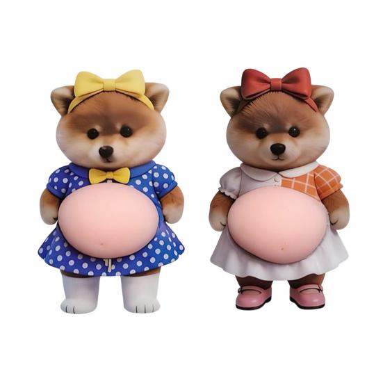 

3D Стикер на живот питомца Мягкий противоударный Стикер Мультяшный котенок/щенок Наклейка с большим животом Милые амортизирующие защитные наклейки для телефонов, автомобилей, домашнего использования 1 Pair B