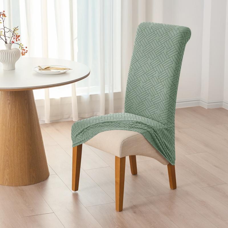 1/4/6pcs Solid Color XL Size Chair Cover Non-Slip High Back Chair Cover Dining Room Chair Slipcovers for Wedding Banquet Party