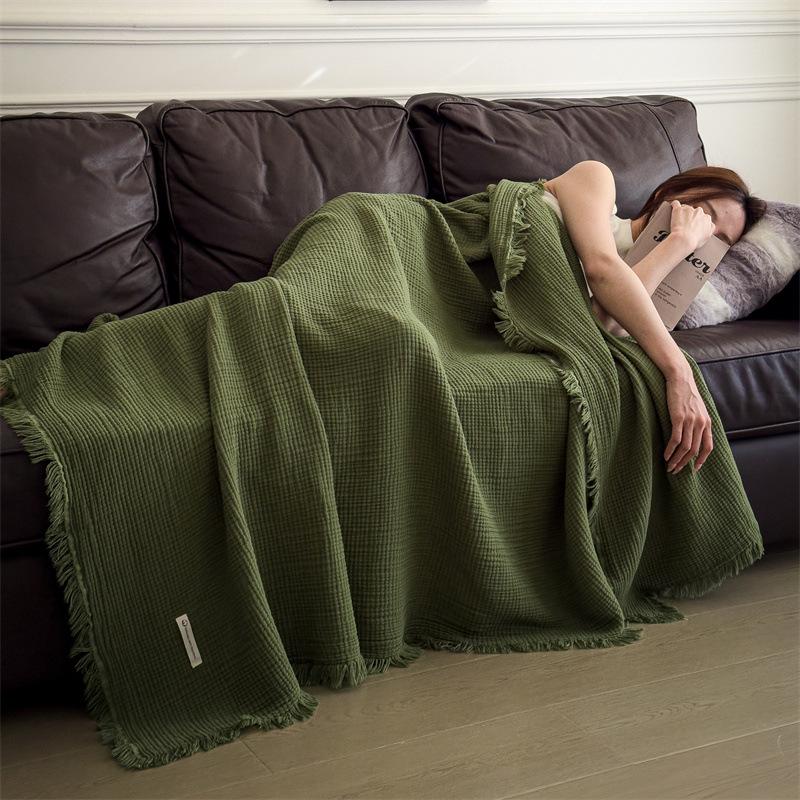 A-Class All-Cotton Gauze Summer Quilt & Blanket for Airplane, Sofa, or Office Nap