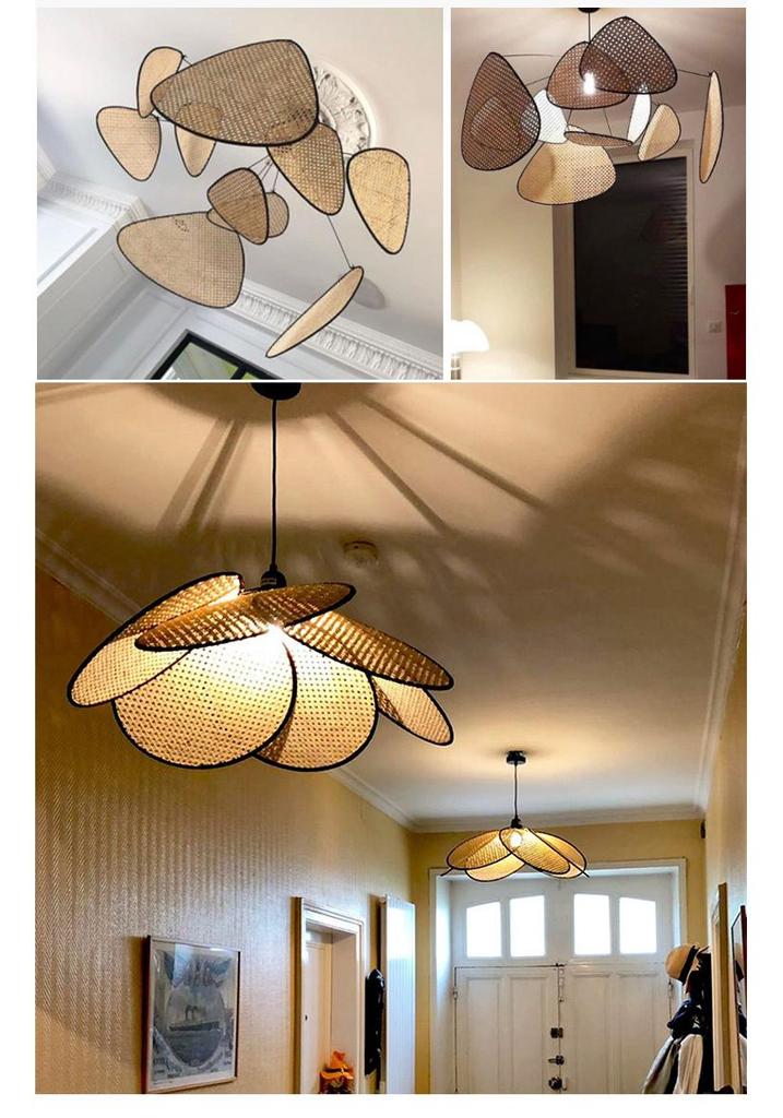 Pre-owned Wabi-sabi Rattan Pendant Lamp for Zen Tea Rooms & Creative Spaces