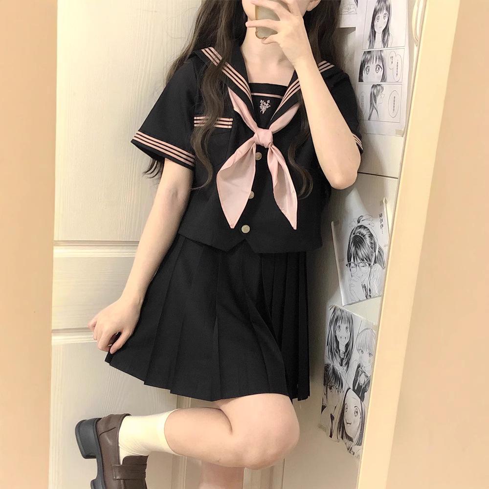 Linchuan Academy Stil JK Uniform Matrosenanzug - Authentisches Herbst/Winter Set mit Langen/Kurzen Ärmeln für Schülerinnen
