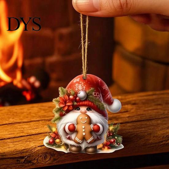 Nordic Holiday Party Decor 12/24/36Pcs Christmas Gnome Ornaments, 2D Wooden Decorations for Xmas Tree, Funny Rustic Tree Ornaments Gnomes Hanging Home