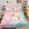 3D Unicorn Print Home Bed Cover Home Textiles Bedding Set Covers Student Dormitory Pillowcase Breathable