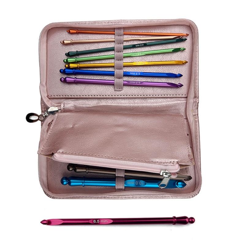 12 Pcs Crochet Hook Set 3.0mm-10.0mm Crochet Needle Ergonomical Crochet Needle with Case Knitting Needle for Craft