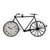 Wandmontierte Fahrrad-Wanduhr im Holzdesign, handgefertigt im Antik-Stil, für Heimdekoration, Wohnzimmer, mit römischen Ziffern für dekorative Halle und Büro(Schwarz)