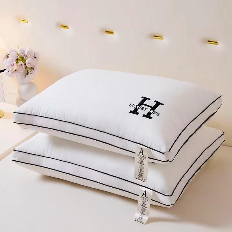 Cervical Spine Protection Pillow with Embroidered Pure Cotton Pillow Core