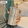 New  Stainless Steel Coffee Mug with Straw Lid Portable Coffee Cup Drinking Beer Milk Water Cup Restaurant Bar Party 500ml