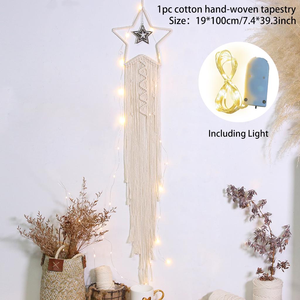 Macrame Dream Catcher Nordic Moon Star Hanging Wall Tapestry Ramadan Decoration for Home Eid Mubrack Room Decor Boho Kid Nursery