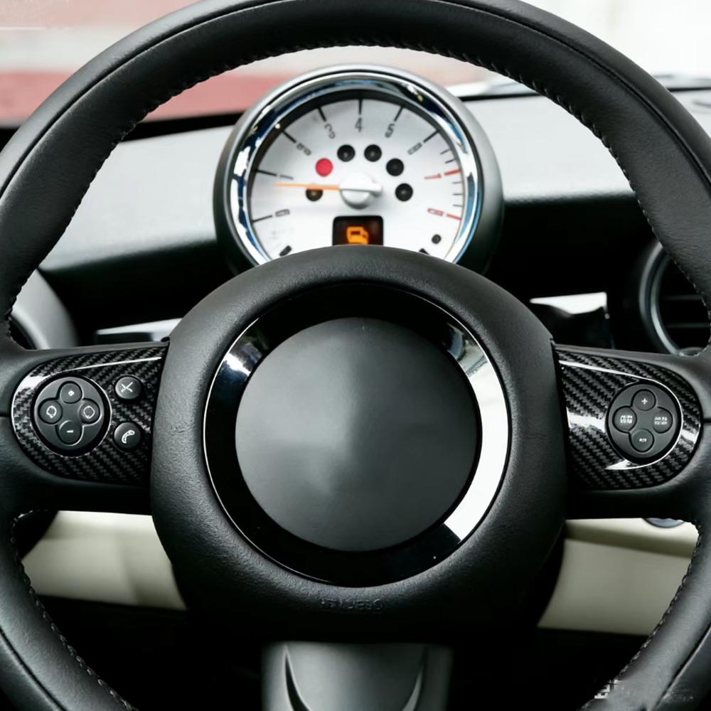 3Pcs For MINI COOPER R55 R56 R57 R58 R59 R60 R61 Steering Wheel Trim Panel Cover Decoration Sticker Car Accessories