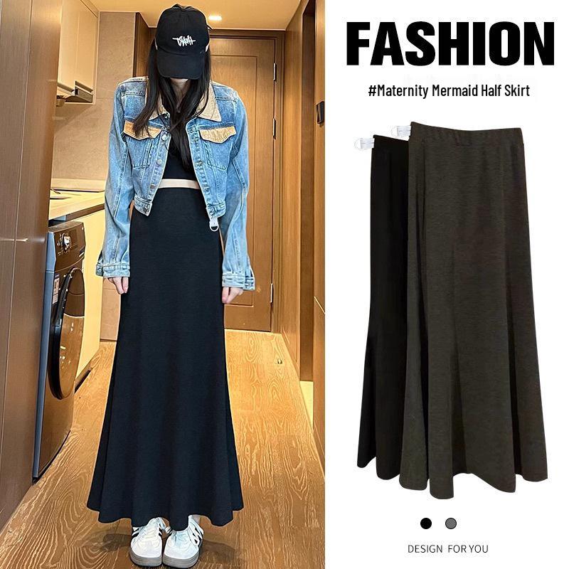 2026 Autumn/Winter High Waist Slimming Knit Midi Maternity Fishtail Skirt M