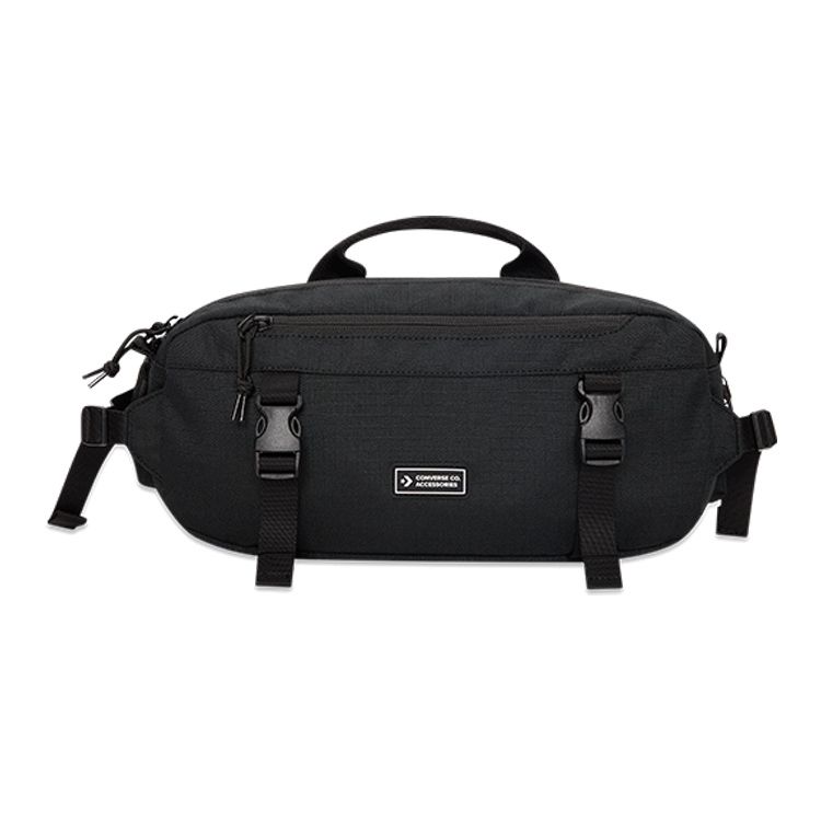 

Converse Utility Sling Casual Sports Zipper Fabric Waist Bag Crossbody Bag Unisex bags Black 10022101-A01 Black