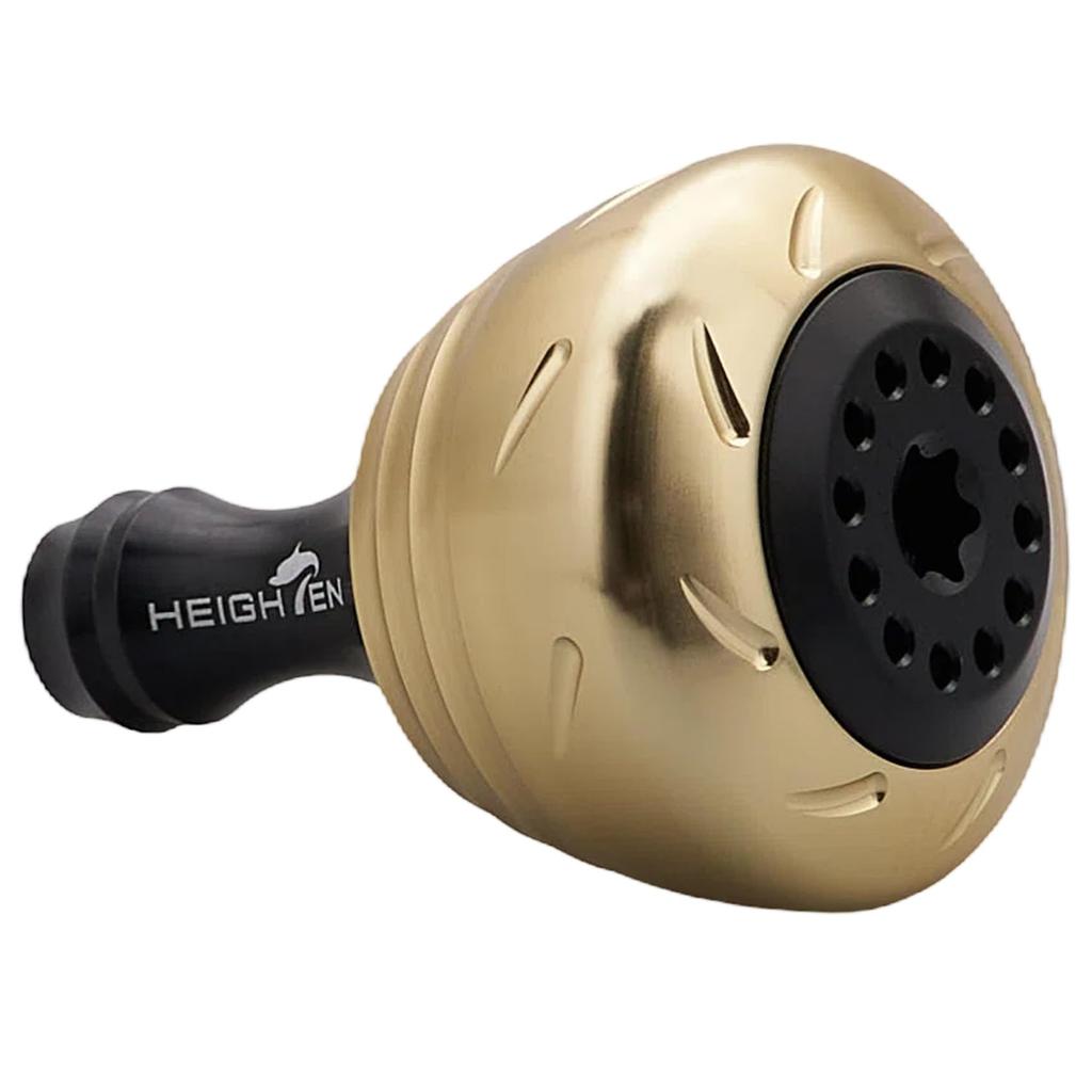 HEIGHTEN 30mm Reel Handle 4 Compatible with Shimano and Daiwa and Daiwa Drum Series Knob, Colors, (Type A) (Type S) - (Black & Gold) (HT04507)