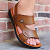 Men's sandals summer new breathable casual youth trend beach shoes non-slip open-toe dual-purpose soft leather cool slippers