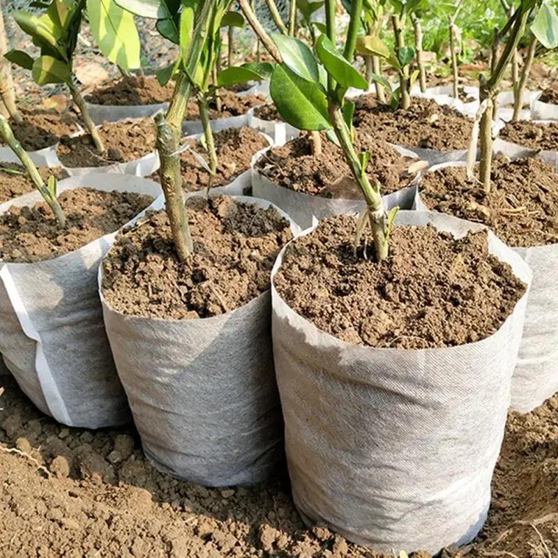 50-100cps Plant Grow Bags Biodegradable Nursery Bag Non-woven Fabric Sedes To Sow Flower Pots For Home Garden Accessories Tools