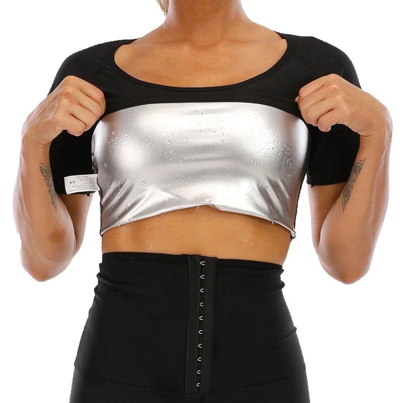 Vensslim Body Shaper Sauna Suits Sweat Slimming Waist Trainer Corset Long Sleeve Fat Burn Shirt Women Workout Tummy Control Tops