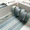Double-sided Washi Tape 6 Rolls Plaid Set, Grid Checkered Pattern Masking Tape, Self Adhesive Decorative for DIY Crafts, Journal, Scrapbook,