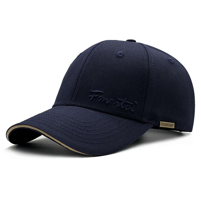Classic Cotton Baseball Cap With Embroidery For Outdoor Mens Sun Protection NavyBlue,L