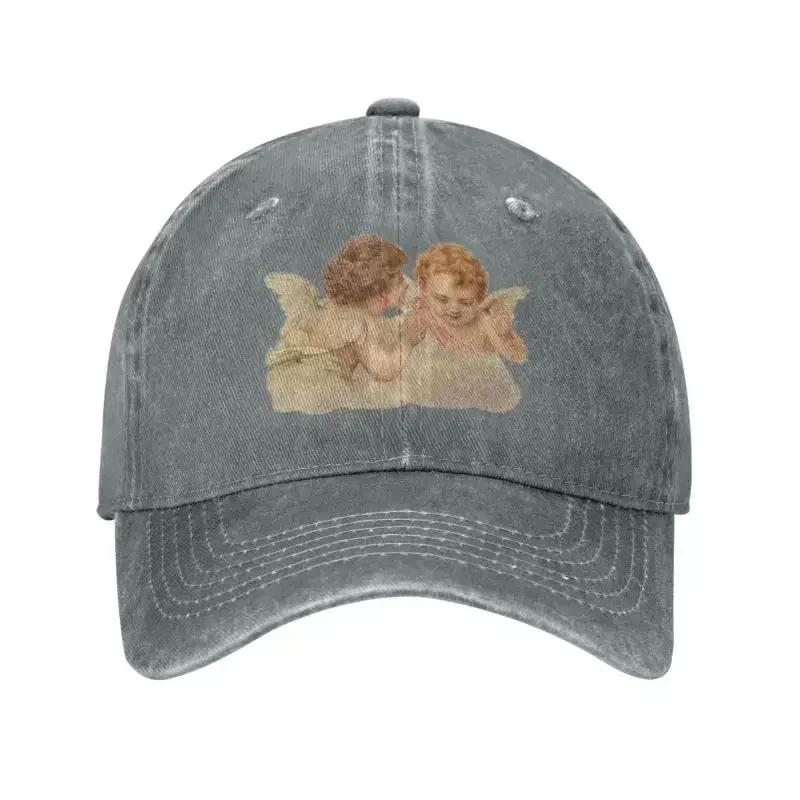 Fashion Cotton Renaissance Angels Baseball Cap for Unisex Women Adjustable Vintage Aesthetic Cherub Wings Dad Hat Sports