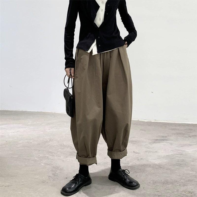 

Women s 2026 Spring/Autumn Plus Size Dark Casual Loose Carrot Pants One Size оливковий колір