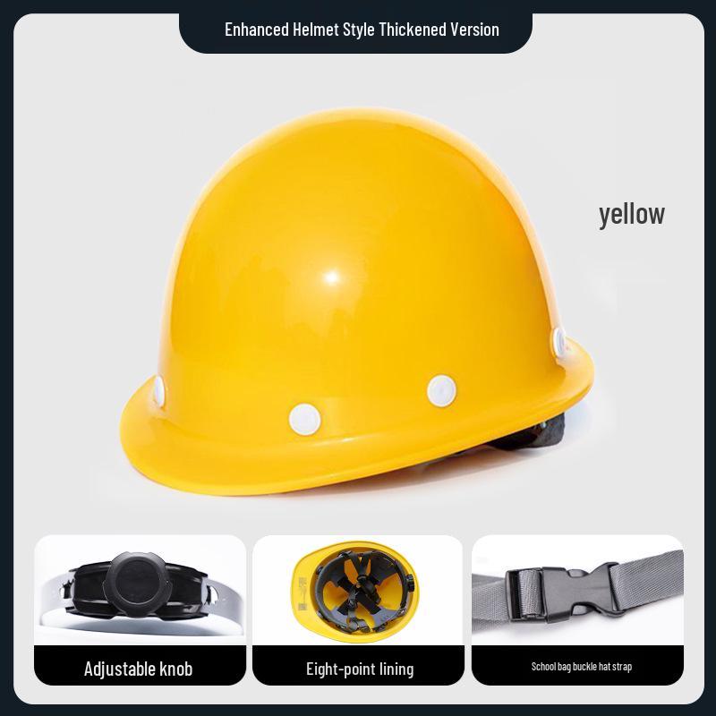 Järnhuvud Gong Förstärkt Stötsäker Säkerhetshjälm: Tjock, krossäker byggarbetsplats-huvudbonad med logotryck.
