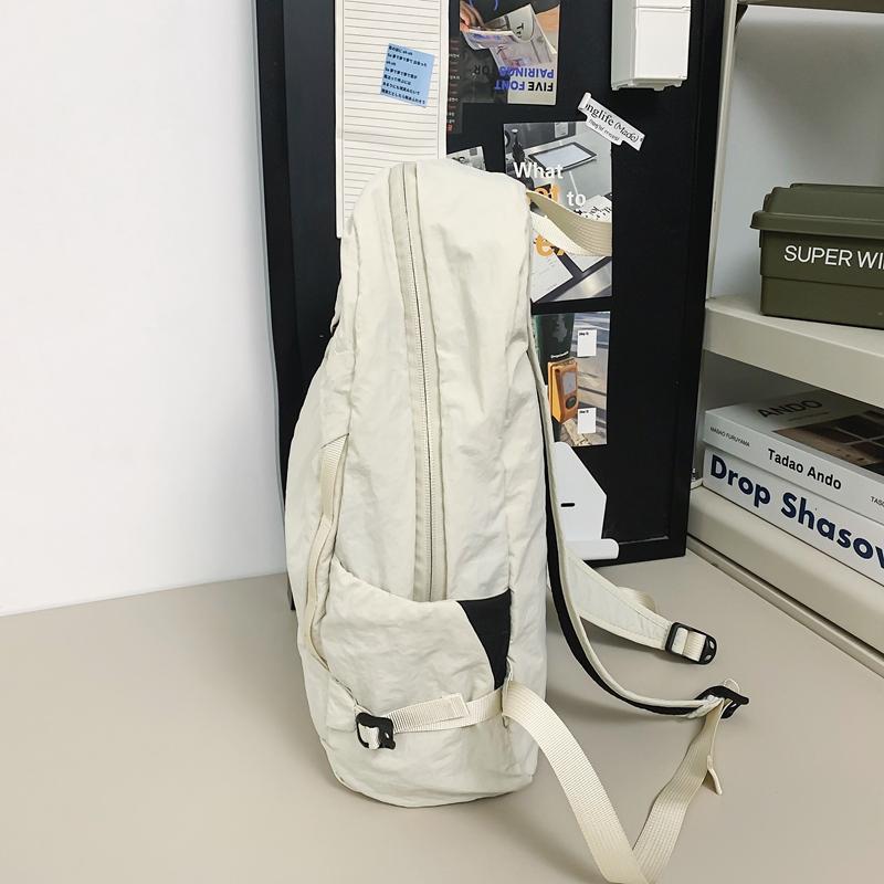 Solid Color Student Schoolbag Men Travel Bag Women's Small Backpack