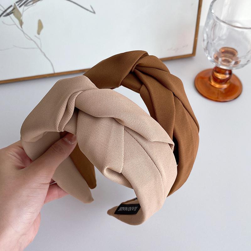 Fashion Women's And Girls Headbands Solid Twill Cloth Knotted Hairbands for Ladies Hair Hoop Accessories