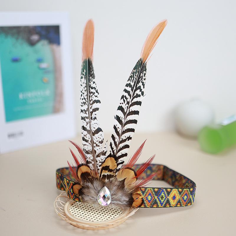 Wild Chief Feather Headdress Headband for Children s Stage Performance Adult Size