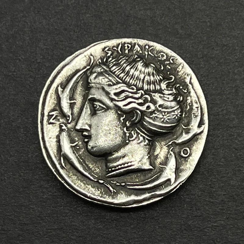Moon Goddess Diana Greek Artemis Silver Coin Silver Plated Coin Necklace Couple Ancient Coin Pendant Gift coin collection