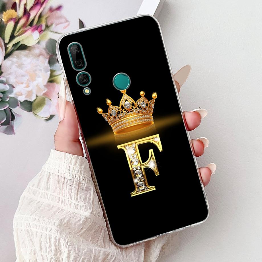 For Huawei Y9 Prime 2019 Y9A Y9s Phone Case Huawei Y9 2019 Back Cover Soft Clear Silicone Initials Letters Painting Shockproof