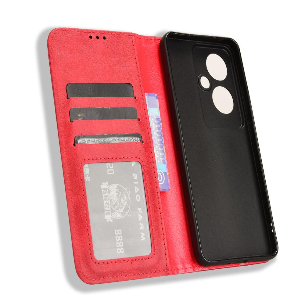 For Oppo Reno11 F 5G/F25 Pro 5G Wallet Case Retro PU Leather Phone Cover Magnetic Closing