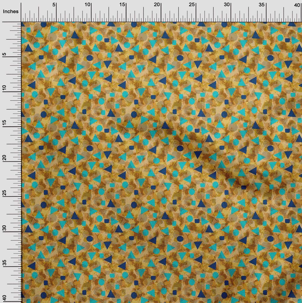 oneOone Cotton Flex Pale Orange Fabric Triangle & Texture Sewing Material Print Fabric By The Yard 40 Inch