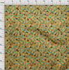oneOone Cotton Flex Pale Orange Fabric Triangle & Texture Sewing Material Print Fabric By The Yard 40 Inch