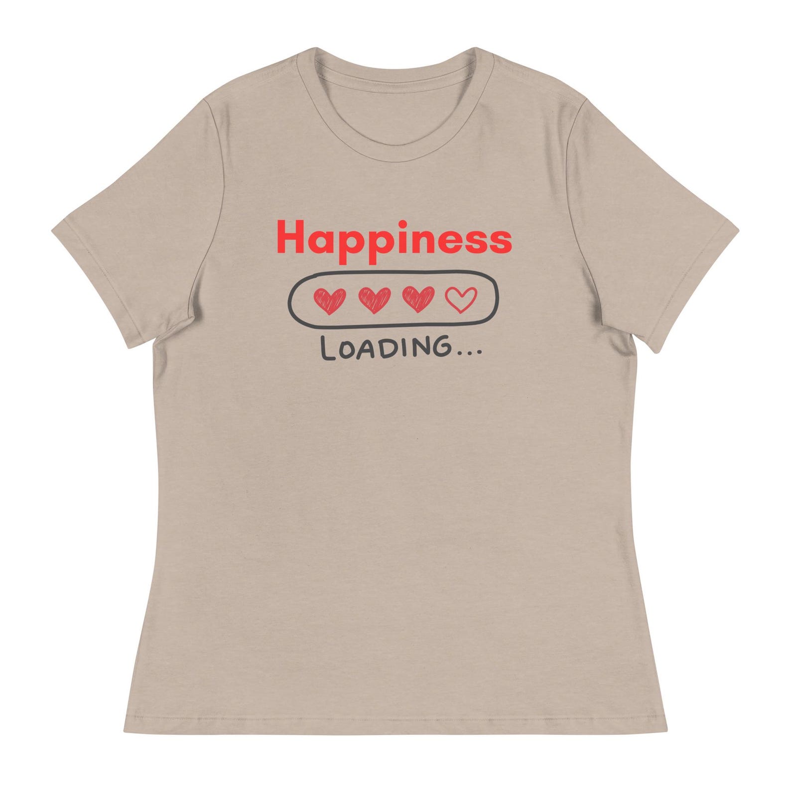 Happiness Loading... Women s Relaxed T-Shirt – Manifest Joy and Positive Vibes – Soft, Stylish, & Empowering (Black) L