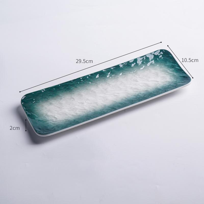 Assiette à Sushi Style Japonais Assiettes à Sushi en Céramique Sashimi Snacks Assiette Longue Restaurant Japonais el Plat Rectangulaire Vaisselle