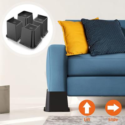 4 bucăți înălțători de pat de 2/3/4 inch, susțin ridicători de mobilier de 5000 de kilograme, înălțimi de masă pentru scaun, canapea, birou