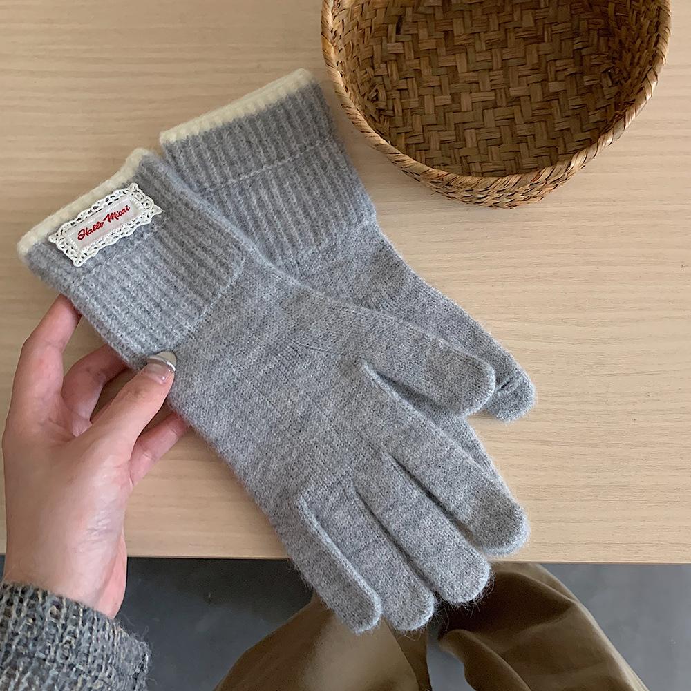 Wool Blend Knitted Gloves, Touchscreen Winter Gloves for Men & Women, Thermal Windproof for Outdoor Cycling, Hiking, Driving