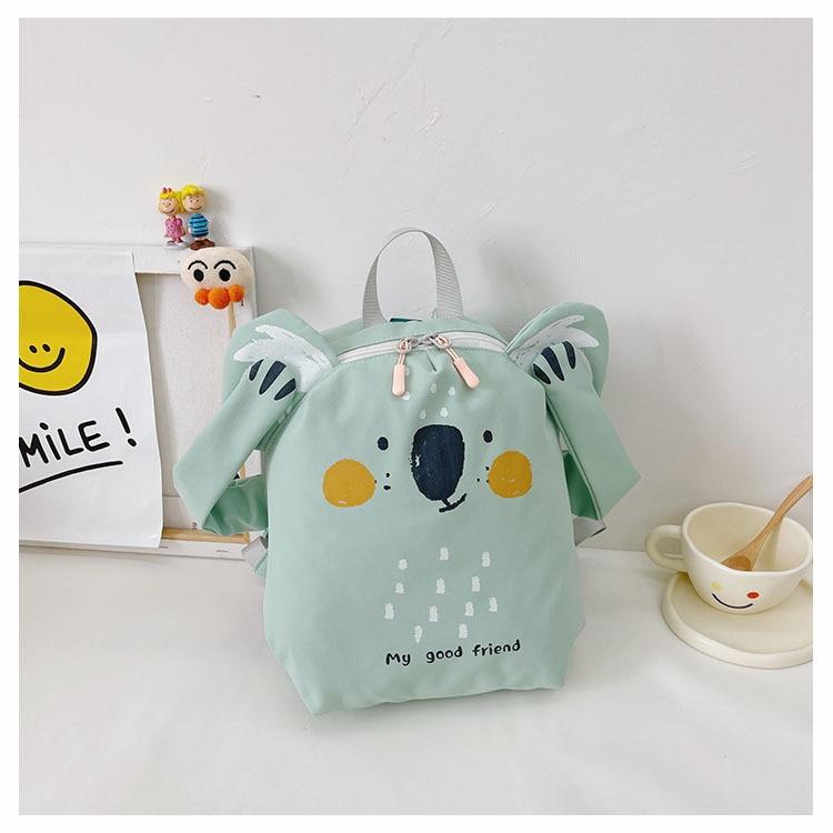 Toddler Backpack Kindergarten Koala Bear Preschool Adjustable Straps Chest Safety Clip Green Aida HER®