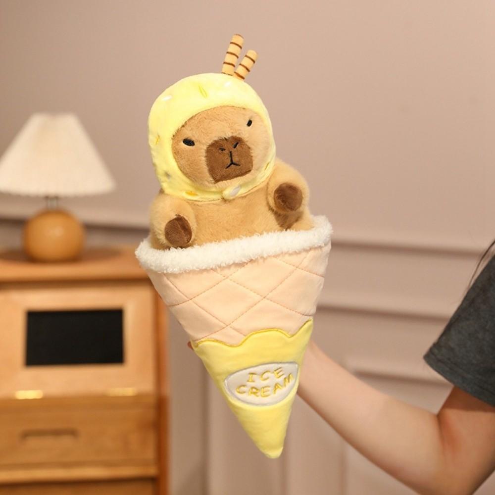 Ice Cream Cone Capybara Plush Toy Detachable Capybara Stuffed Doll Room Decoration