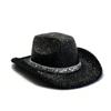 Unisex Sequin Bowler Hat Solid Color Fedoras Hat Cool Jazz Hat  Halloween Party
