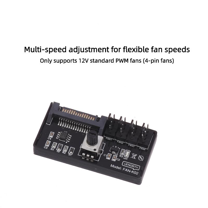 Pwm Fan Speed Controller Sata Dc Power On 4Pin Fan Governor Nas Server Fan Speed Regulator 4-Way 6-Way Pwm Fan Hub Control