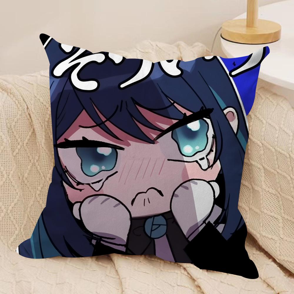 AAdoS anime cute Cushion Cover Silky Short Plush Invisible Zipper Dustproof Sofa Pillow Case for Home Decor
