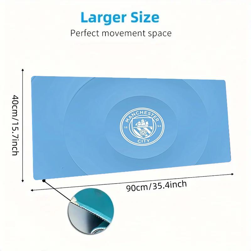 Manchester City Football Club Print Cushion Non-slip Laptop Tablet Big Mousepad XXL Mat Mini PC Playmat With Lock edge