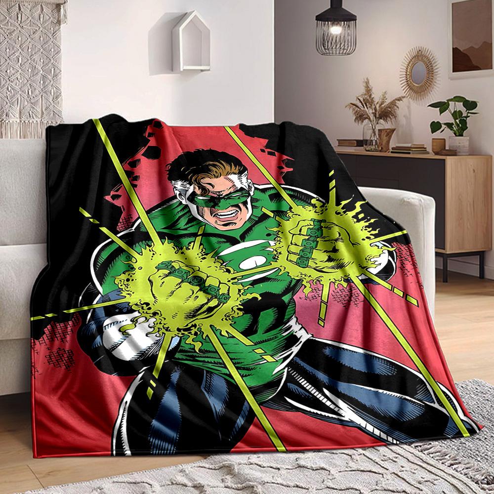 1pc Green Lantern Ring Blanket Polyester Fiber, All Season Comfort for Sofa, Bed, Office, Car, Camping Ideal Home Decor & Gift, Office Comfort