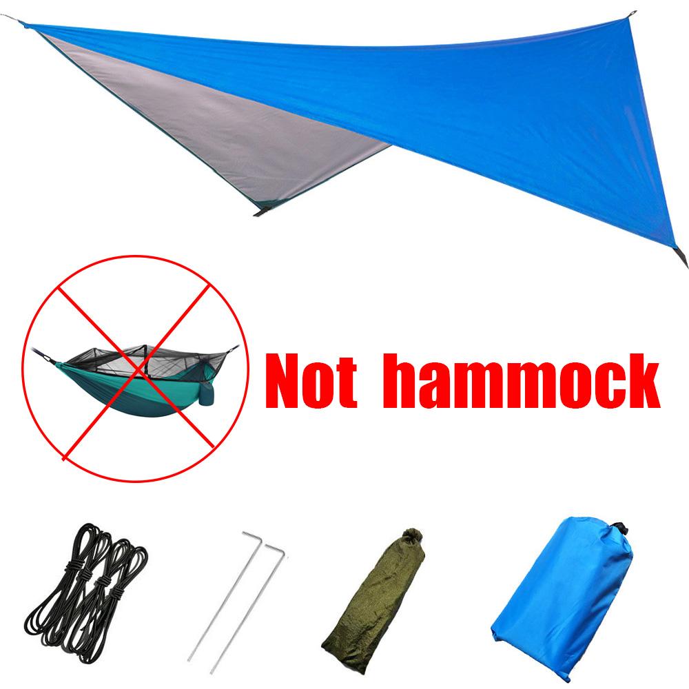 260x140cm Outdoor Double Camping Hammock with Mosquito Net and Rain Fly Tarp Lightweight Parachute Hammocks for Travel Hiking