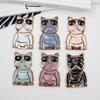 Colorful Trendy Electroplated Dog Phone Holder with Glasses